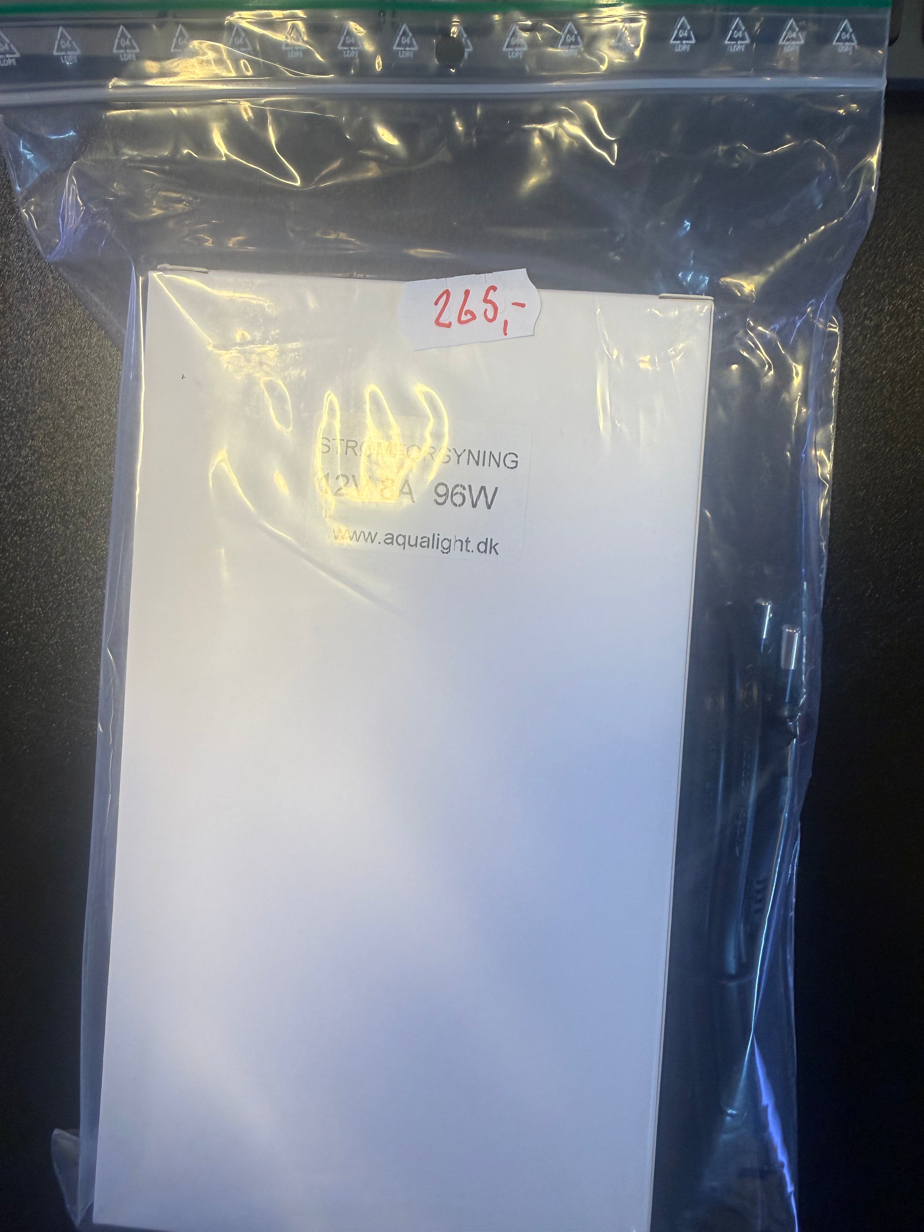 Strømforsyning aqualight, 12 v, 8A, 96 watt