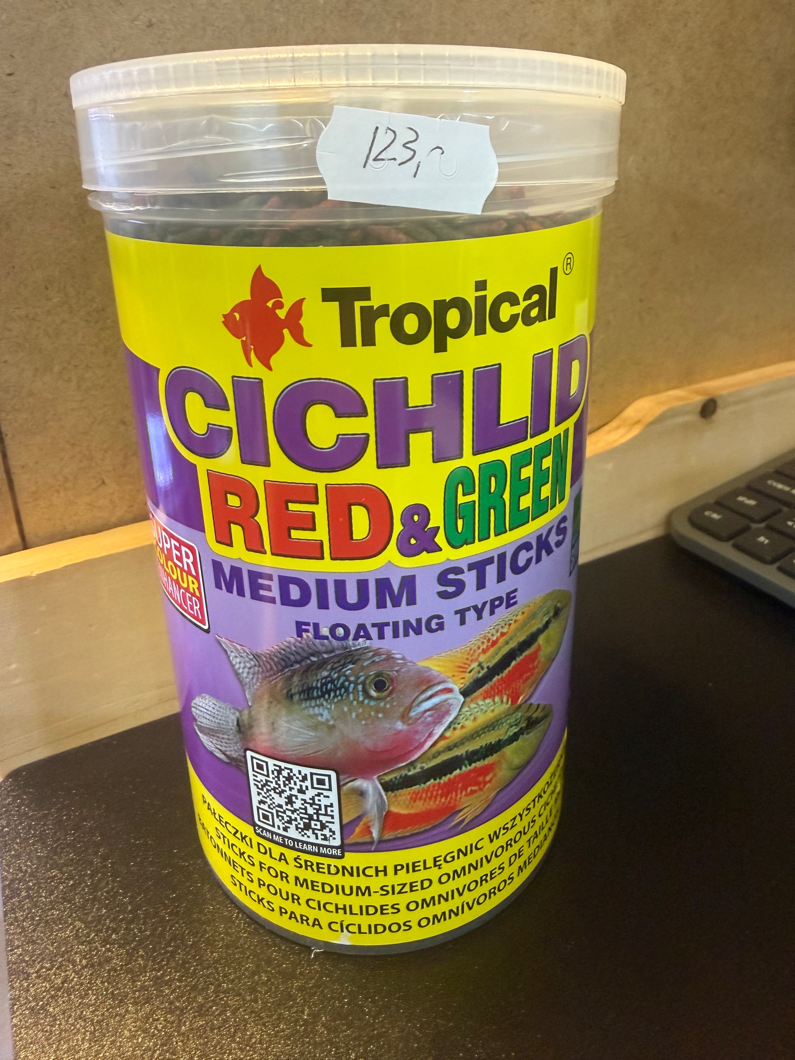 Tropical Cichlid Red&Green Medium Sticks Floating type 1000ML