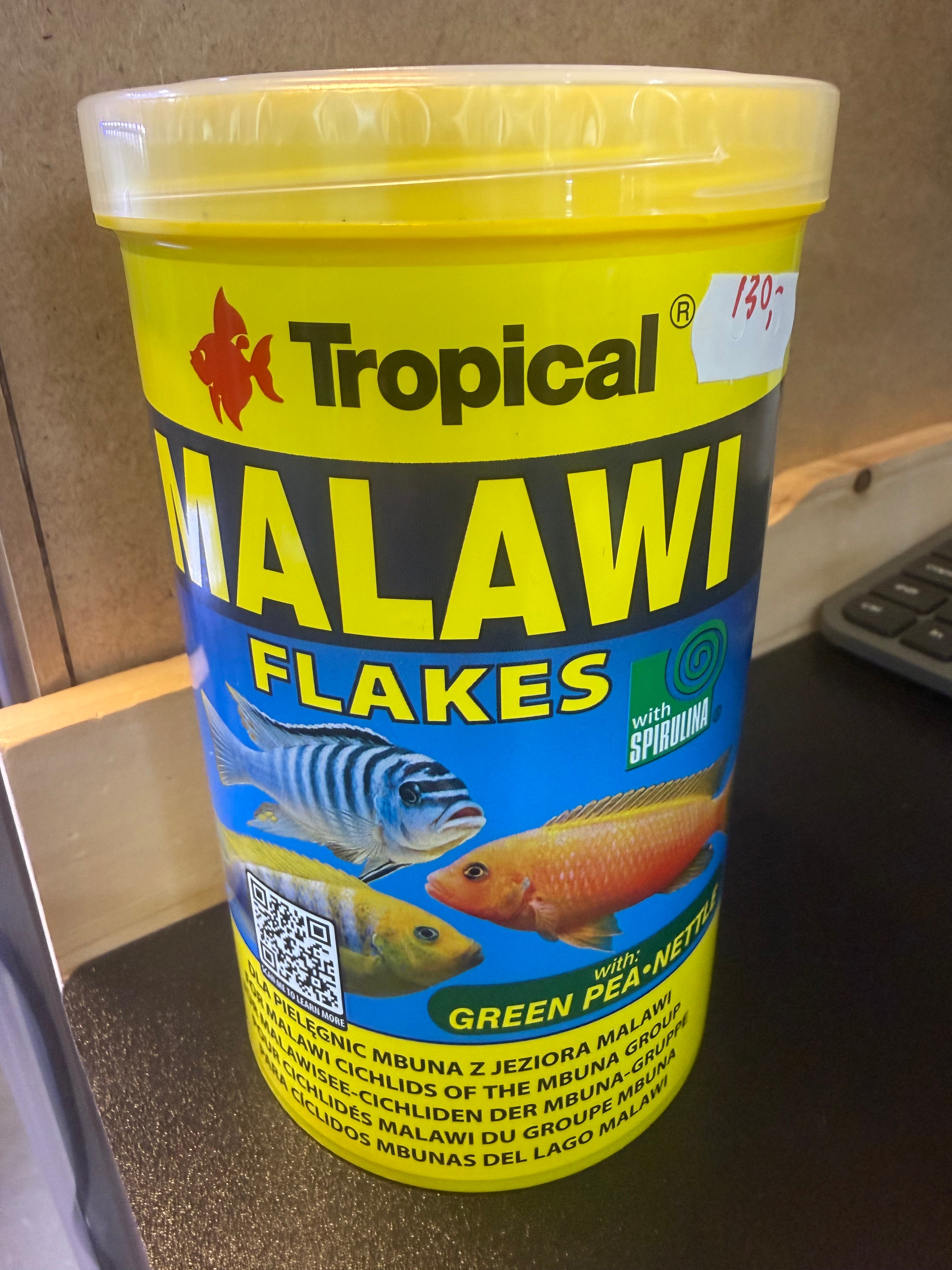 Tropical Malawi Flakes med Green Pea og Spirulina 1000ML